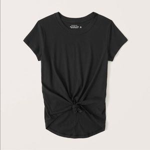 Black A&F Front Tie Tee